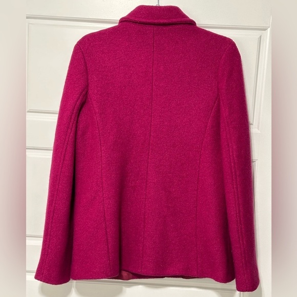 Lands’end Pink Wool Blend, Ladies Pea Coat, Size 10 with two pockets - Picture 3 of 10